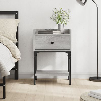 vidaXL Bedside Table Grey Sonoma 40.5x31x60 cm Engineered Wood