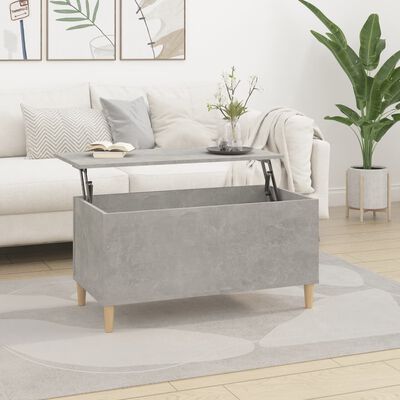 vidaXL Coffee Table Concrete Grey 90x44.5x45 cm Engineered Wood