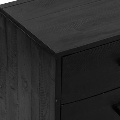 vidaXL Sideboard Black 110x35x70 cm Solid Pinewood