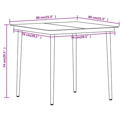 vidaXL 3 Piece Garden Dining Set Oak