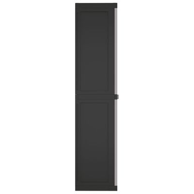 vidaXL Outdoor Storage Cabinet Grey and Black 97x37x165 cm PP