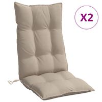 vidaXL Highback Chair Cushions 2 pcs Taupe Oxford Fabric