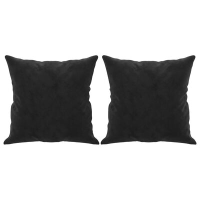 vidaXL 2-Seater Sofa with Throw Pillows Black 140 cm Velvet