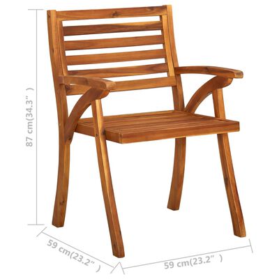 vidaXL Garden Chairs with Cushions 4 pcs Solid Acacia Wood