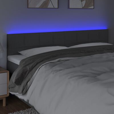 vidaXL LED Headboard Dark Grey 200 cm Fabric