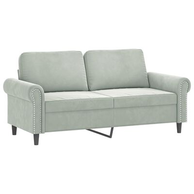 vidaXL 2 Piece Sofa Set with Cushions Light Grey Velvet