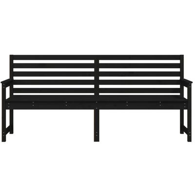 vidaXL Garden Bench Black 203.5x48x91.5 cm Solid Wood Pine