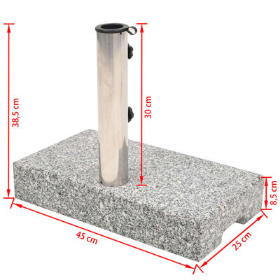 vidaXL Parasol Base Granite Rectangular 25 kg