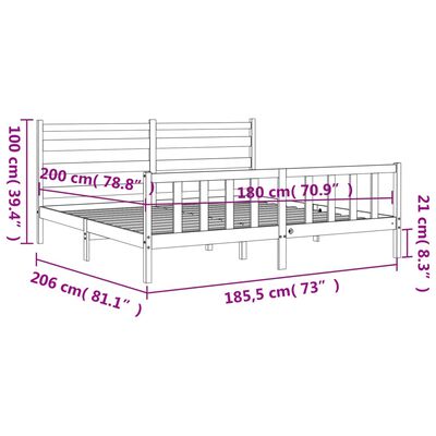 vidaXL Bed Frame without Mattress Solid Wood Pine