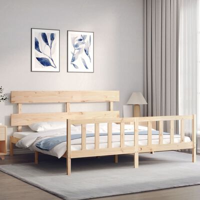 vidaXL Bed Frame without Mattress Super King Size Solid Wood Pine