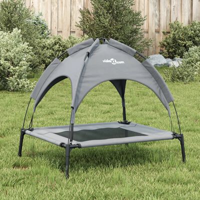 vidaXL Dog Bed with Canopy Anthracite Oxford Fabric and Steel