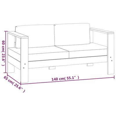 vidaXL 3 Piece Garden Lounge Set with Cream White Cushions Solid Wood