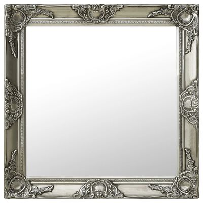 vidaXL Wall Mirror Baroque Style 60x60 cm Silver