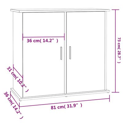 vidaXL Aquarium Stand Black 81x36x73 cm Engineered Wood