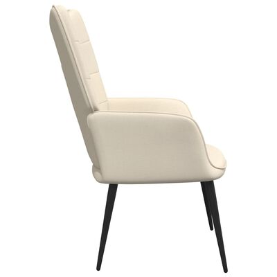 vidaXL Relaxing Chair with a Stool Cream Fabric