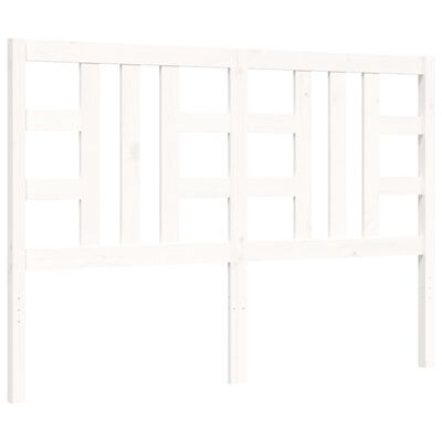 vidaXL Bed Frame without Mattress White Double Solid Wood Pine