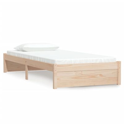 vidaXL Bed Frame without Mattress Solid Wood 90x190 cm Single