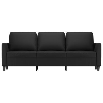 vidaXL 3-Seater Sofa Black 180 cm Faux Leather