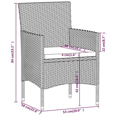 vidaXL 5 Piece Garden Dining Set with Cushions Grey and Black