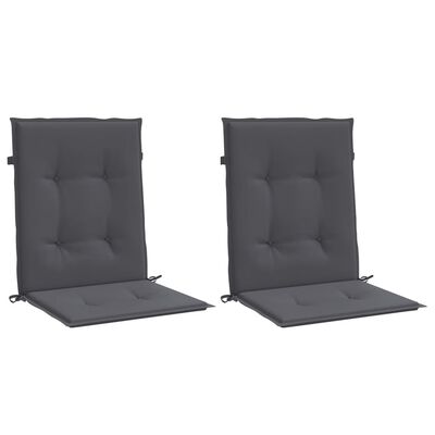 vidaXL Garden Lowback Chair Cushions 2 pcs Anthracite Oxford Fabric