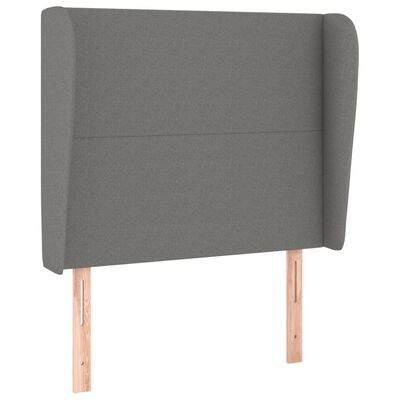 vidaXL Headboard with Ears Dark Grey 103 cm Fabric