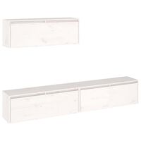 vidaXL TV Cabinets 3 pcs White Solid Wood Pine