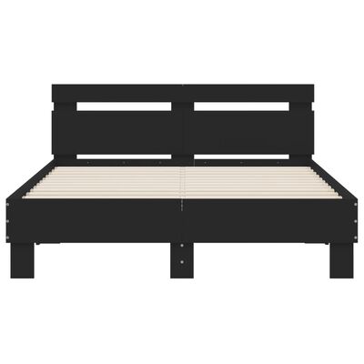 vidaXL Bed Frame with LED without Mattress Black 135x190 cm Double