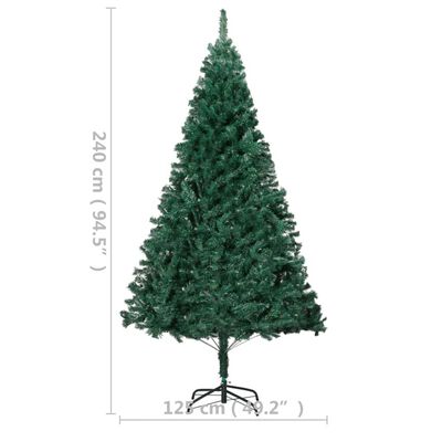 vidaXL Artificial Pre-lit Christmas Tree with Thick Branches Green 240 cm