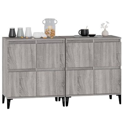 vidaXL Sideboards 2 pcs Grey Sonoma 60x35x70 cm Engineered Wood