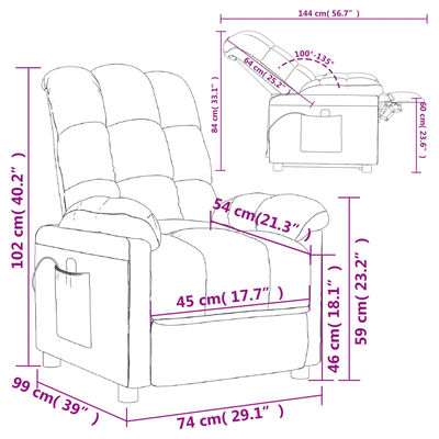 vidaXL Massage Chair Dark Grey Fabric