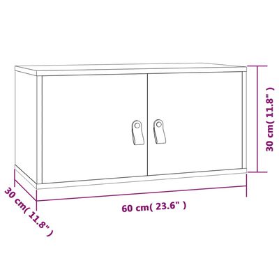 vidaXL Wall Cabinet 60x30x30 cm Solid Wood Pine