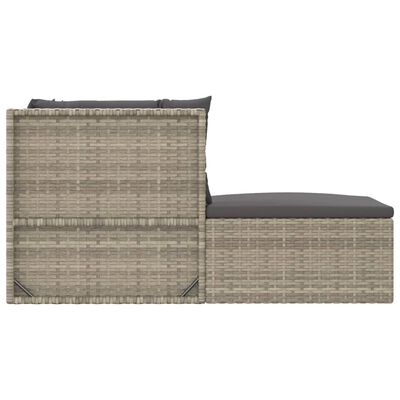 vidaXL 5 Piece Garden Lounge Set with Cushions Grey Poly Rattan