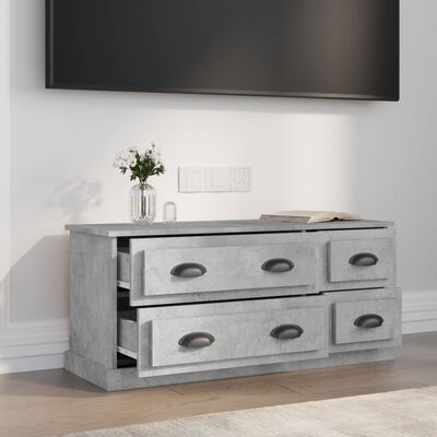 vidaXL TV Cabinet Concrete Grey 100x35.5x45 cm Engineered Wood