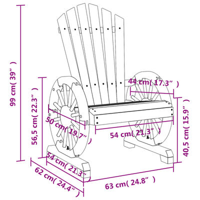 vidaXL Garden Adirondack Chair Solid Wood Fir