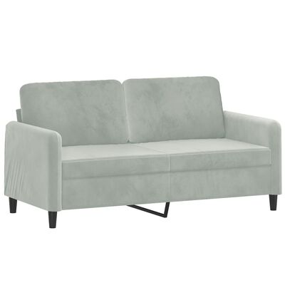 vidaXL 2-Seater Sofa with Throw Pillows Light Grey 140 cm Velvet