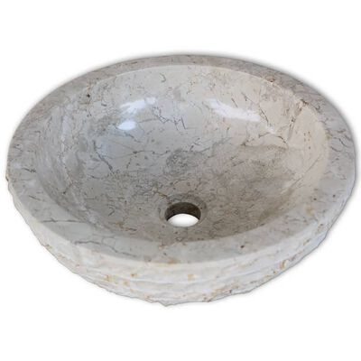 vidaXL Basin Marble 40 cm Cream