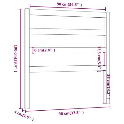 vidaXL Bed Headboard White 96x4x100 cm Solid Wood Pine