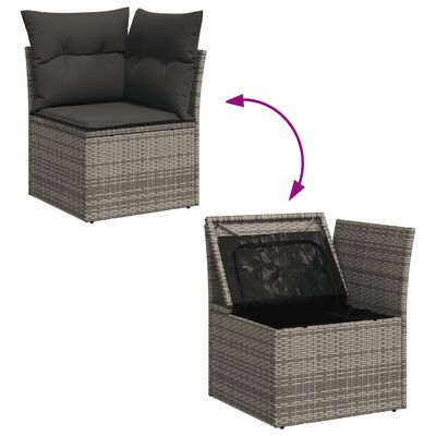 vidaXL 6 Piece Garden Sofa Set with Cushions Grey Poly Rattan