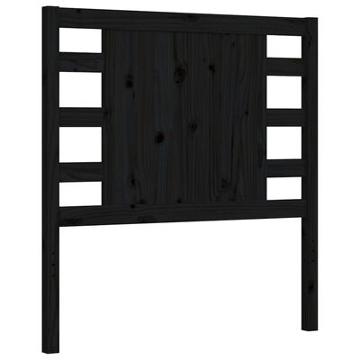 vidaXL Bed Frame without Mattress Black Single Solid Wood Pine