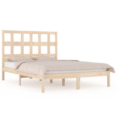 vidaXL Bed Frame without Mattress 135x190 cm Double Solid Wood Pine