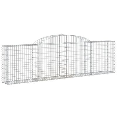 vidaXL Arched Gabion Baskets 4 pcs 300x30x80/100 cm Galvanised Iron