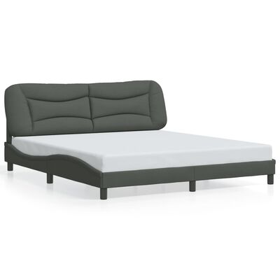 vidaXL Bed Frame with LED without Mattress Black 183x203 cm King Fabric