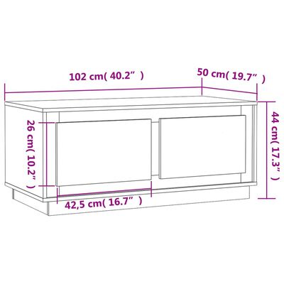 vidaXL Coffee Table Brown Oak 102x50x44 cm Engineered Wood