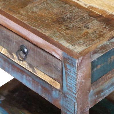 vidaXL Side Table with 1 Drawer Solid Reclaimed Wood 43x33x51 cm