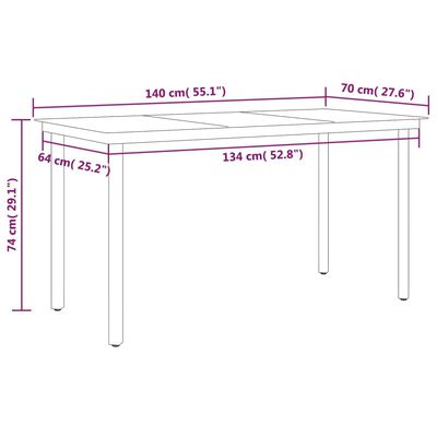 vidaXL 7 Piece Garden Dining Set Black