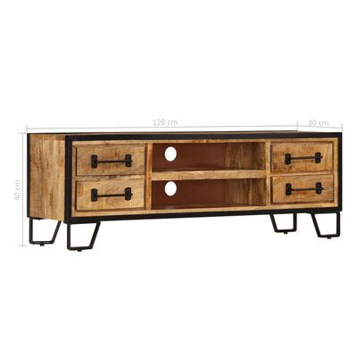 vidaXL TV Cabinet with Drawers 120x30x40 cm Solid Mango Wood