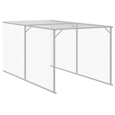 vidaXL Chicken Cage with Run Light Grey 110x405x110 cm Galvanised Steel