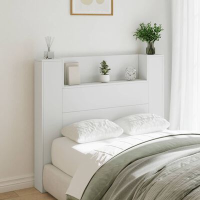 vidaXL Headboard Cabinet with LED White 120x16.5x103.5 cm