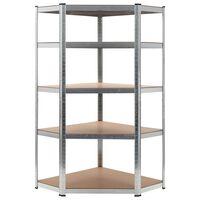 vidaXL Storage Shelf Silver 90x90x180 cm Steel and MDF