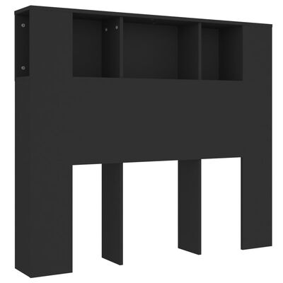 vidaXL Headboard Cabinet Black 120x18.5x102.5 cm